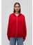 Fermuarlı Kapüşonlu Kırmızı Basic Sweatshirt 1611775-82054 3