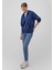 Fermuarlı Kapüşonlu Lacivert Basic Sweatshirt 1611775-82625 1