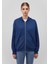 Fermuarlı Kapüşonlu Lacivert Basic Sweatshirt 1611775-82625 4