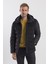 Siyah Comfort Fit Kapüşonlu Şişme Mont 1