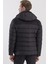 Siyah Comfort Fit Kapüşonlu Şişme Mont 4