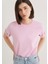 Bisiklet Yaka Pembe Basic Tişört 1600955-71117 3