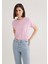 Bisiklet Yaka Pembe Basic Tişört 1600955-71117 4