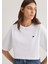 Bisiklet Yaka Basic Beyaz Crop Tişört 1612187-620 1