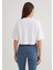 Bisiklet Yaka Basic Beyaz Crop Tişört 1612187-620 4