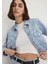 Thalia Mavi Premium Buz Mavi Jean Ceket 1110289-86792 2