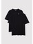 2li Oversize Siyah Basic Tişört Seti 1