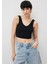 V Yaka Siyah Basic Crop Atlet 1612375-900 3