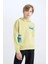 Erkek Çocuk 2'li Takım Kapüşonlu Baskılı Kalın Sweatshirt Beli Lastikli Jogger Eşofman Altı D5222A824WN 4