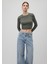 Bisiklet Yaka Haki Crop KAZAK1710474-70123 2