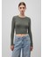 Bisiklet Yaka Haki Crop KAZAK1710474-70123 4