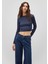 Bisiklet Yaka Lacivert Crop Kazak 1710518-70487 1