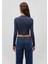 Bisiklet Yaka Lacivert Crop Kazak 1710518-70487 4