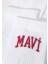 Mavi Logo Detaylı Beyaz Soket Çorap 1912726-20844 2