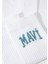 Mavi Logo Detaylı Beyaz Soket Çorap 1912726-21649 2