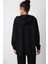 Siyah Fermuarlı Oversize Silky Touch Sweatshirt 5