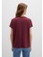 V Yaka Bordo Basic Viskoz Tişört 167714-70393 5