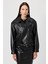 Emily Siyah Oversize Deri Mont 1