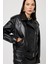 Emily Siyah Oversize Deri Mont 5