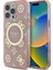 Apple iPhone 16 Pro Max Kılıf Guess Lisanslı Magsafe Özellikli Iml Peony ve 4g Desenli Klasik Logolu Pembe 1