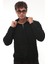 Siyah Kapitone Detaylı Yarım Fermuarlı Regular Fit Sweatshirt- 2326 1