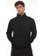 Siyah Kapitone Detaylı Yarım Fermuarlı Regular Fit Sweatshirt- 2326 5