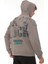 Füme Sırtı Baskılı Kapüşonlu Üç Iplik Oversize Sweatshirt- 2441 1