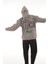 Füme Sırtı Baskılı Kapüşonlu Üç Iplik Oversize Sweatshirt- 2441 2