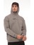 Füme Sırtı Baskılı Kapüşonlu Üç Iplik Oversize Sweatshirt- 2441 5