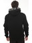 Siyah Kapüşon Baskılı Üç Iplik Oversize Sweatshirt- 2440 4