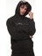 Siyah Sırt Şeritli Kapüşonlu Üç Iplik Oversize SWEATSHIRT-2437 2