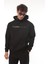 Siyah Sırt Şeritli Kapüşonlu Üç Iplik Oversize SWEATSHIRT-2437 3