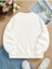 Oversize Bisiklet Yaka Basic Balloon Astronaut Baskılı Sweatshirt - Ekru 2