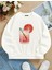 Oversize Bisiklet Yaka Basic Orange Cocktail Baskılı Sweatshirt - Ekru 1