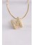 316L Çelik Zincirli Zirkon Taşlı M Harfli Gold Renk Bubble Kolye - TJ-BKO8576 1