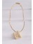316L Çelik Zincirli Zirkon Taşlı M Harfli Gold Renk Bubble Kolye - TJ-BKO8576 2