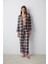 Halie Checked Antrasit Gömlek Pantolon Pijama Takımı 1