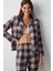 Halie Checked Antrasit Gömlek Pantolon Pijama Takımı 3