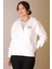 Uzun Kollu Kapüşonlu Ekru Kadın Sweatshirt W0011238-2K5 1
