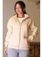 Fermuarlı Cepli Bej Kadın Sweatshirt 5028-2K4 3