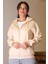 Fermuarlı Cepli Bej Kadın Sweatshirt 5028-2K4 5