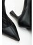 Kadın Siyah Cilt Bilekli Orta Boy Topuklu Bot 4