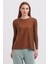 Sıfır Yaka Uzun Kollu Camel Kadın Kazak 75318-2K3 1