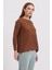 Sıfır Yaka Uzun Kollu Camel Kadın Kazak 75318-2K3 3
