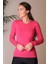 Sıfır Yaka Uzun Kollu Fuşya Kadın Kazak 0777-2K4 4