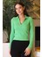 V Yakalı Triko Yeşil Kadın Kazak 3739-2K3 3