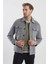 Gri Comfort Fit Bebe Yaka Yünlü Mont 3