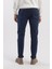 Koyu Lacivert Slim Fit Yıkamalı Pamuklu Jean Kot Pantolon 3