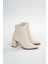 DNZ-409 Bej Fermuarlı Topuklu Kadın Günlük Bot 3