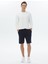 Lacivert Düz Örme Jogging Fit Casual Bermuda 1
